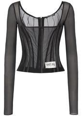 Dolce & Gabbana Sheer Silk Tulle Corset Top