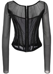 Dolce & Gabbana Sheer Silk Tulle Corset Top