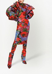 Dolce & Gabbana short floral-print down jacket