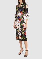 Dolce & Gabbana Silk Blend Charmeuse Printed Midi Skirt
