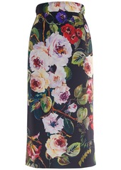 Dolce & Gabbana Silk Blend Charmeuse Printed Midi Skirt