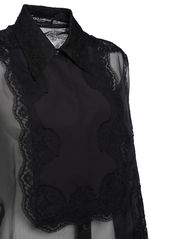 Dolce & Gabbana Silk Blend Organza & Lace Shirt