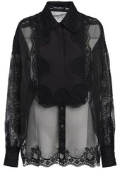 Dolce & Gabbana Silk Blend Organza & Lace Shirt