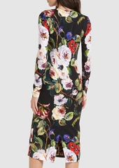 Dolce & Gabbana Silk Charmeuse Flower Print Midi Dress