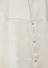 Dolce & Gabbana Silk Satin Shirt W/plastron Detail