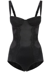 Dolce & Gabbana Silk Satin Stretch Bodysuit W/lace