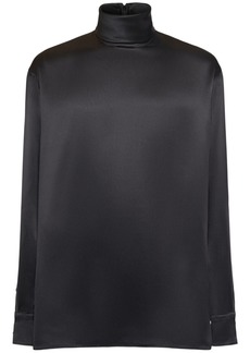 Dolce & Gabbana Silk Satin Turtleneck Shirt