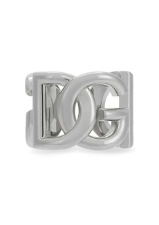 Dolce & Gabbana Silver-Tone Chunky Logo Ring in Brass Man