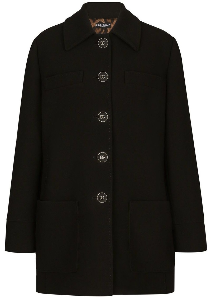 Dolce & Gabbana galalith-button crepe peacoat