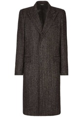 Dolce & Gabbana single-breasted herringbone coat