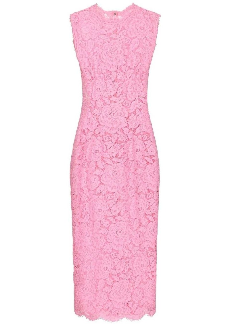 Dolce & Gabbana floral-lace midi dress