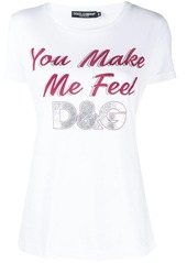 Dolce & Gabbana glitter-slogan T-shirt