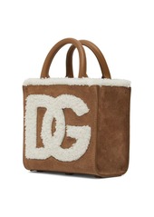 Dolce & Gabbana Small Daily Logo Suede Top Handle Bag