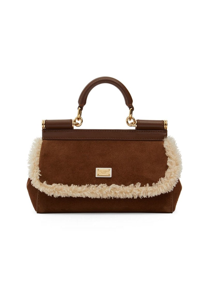Dolce & Gabbana Small Elongated Sicily Suede Bag