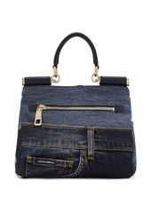 Dolce & Gabbana small Sicily Soft patchwork-denim top-handle bag