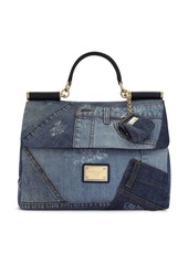 Dolce & Gabbana Sicily Soft patchwork-denim top-handle bag