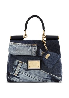 Dolce & Gabbana small Sicily Soft patchwork-denim top-handle bag