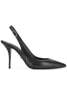 Dolce & Gabbana tiger-print leather slingback pumps