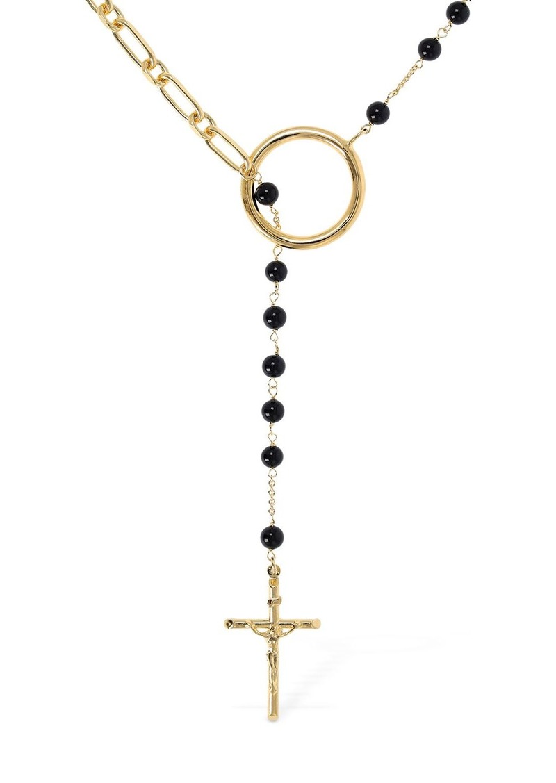 Dolce & Gabbana Sphere & Cross Pendant Long Necklace