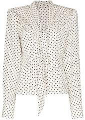 Dolce & Gabbana square-shoulder polka dot blouse