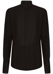 Dolce & Gabbana Gold-fit cotton tuxedo shirt