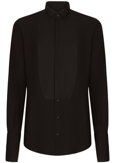 Dolce & Gabbana Gold-fit cotton tuxedo shirt