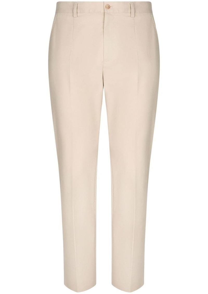 Dolce & Gabbana logo-tag stretch-cotton trousers