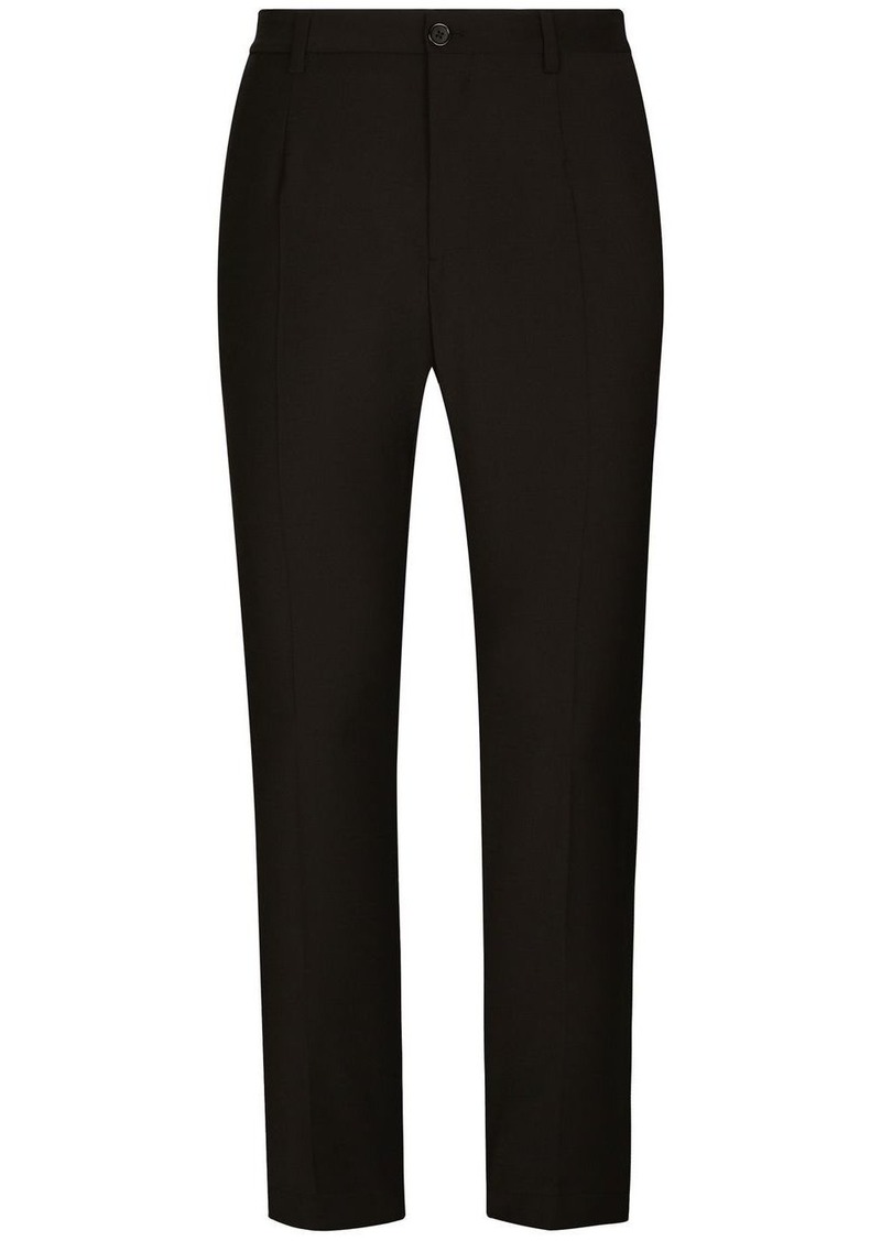 Dolce & Gabbana logo-embroidered tailored trousers