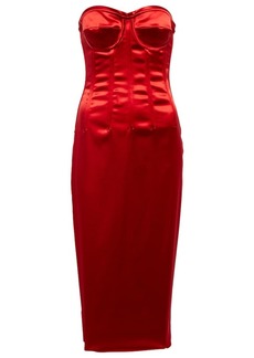 Dolce & Gabbana Strapless satin corset midi dress