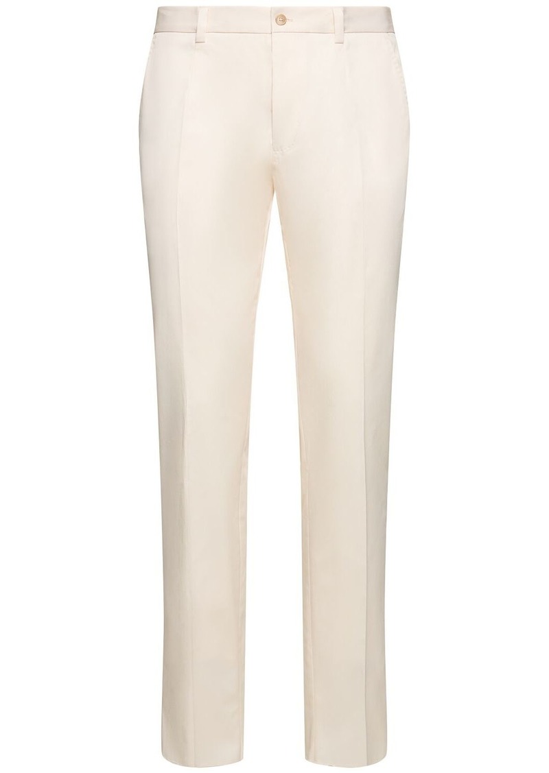 Dolce & Gabbana Stretch Gabardine Flat Front Pants