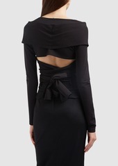 Dolce & Gabbana Stretch Jersey Punto Milano Wrap Top