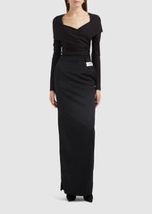 Dolce & Gabbana Stretch Jersey Punto Milano Wrap Top