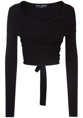 Dolce & Gabbana Stretch Jersey Punto Milano Wrap Top