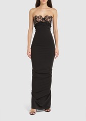 Dolce & Gabbana Stretch Jersey Strapless Long Dress