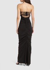 Dolce & Gabbana Stretch Jersey Strapless Long Dress