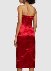 Dolce & Gabbana Stretch Satin Corset Midi Dress