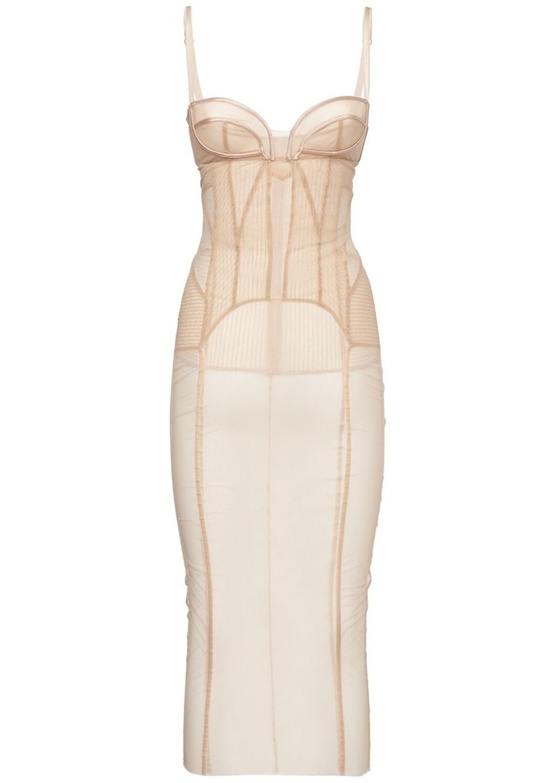 Dolce & Gabbana Stretch Tulle Midi Dress