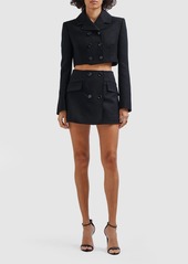 Dolce & Gabbana Stretch Wool Crepe Mini Skirt