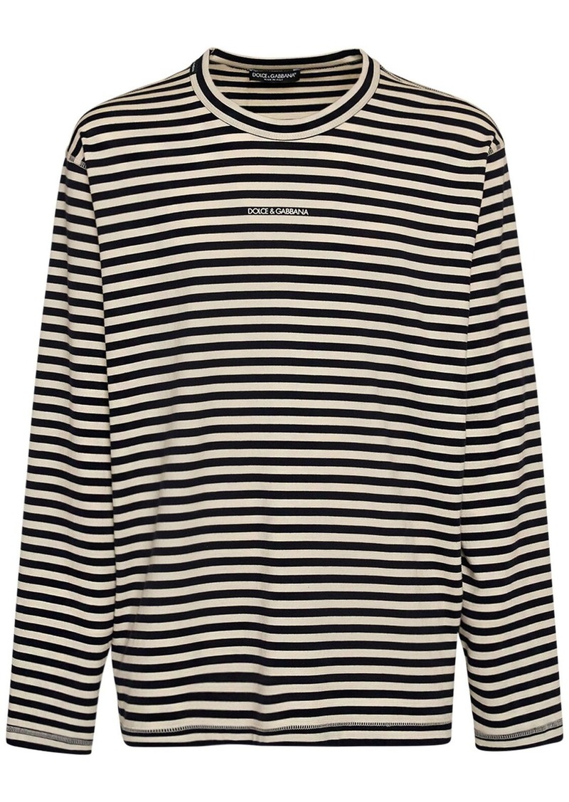 Dolce & Gabbana Striped Cotton Jersey T-shirt