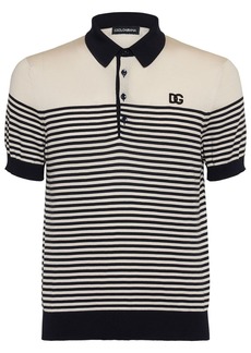 Dolce & Gabbana Striped Knit Silk Polo