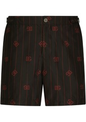 Dolce & Gabbana striped monogram-print swim shorts