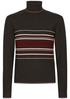 Dolce & Gabbana striped roll-neck wool jumper