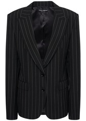 Dolce & Gabbana Striped Wool Single Breasted Blazer