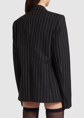 Dolce & Gabbana Striped Wool Single Breasted Blazer