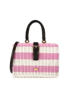 Dolce & Gabbana Striped Wicker Shoulder Bag