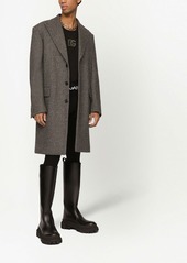 Dolce & Gabbana herringbone-pattern single-breasted coat