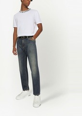 Dolce & Gabbana logo-appliqué tapered-leg jeans