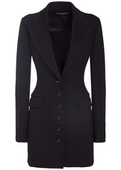 Dolce & Gabbana Tech Jersey Single Breasted Long Jacket