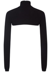 Dolce & Gabbana Tech Knit Cropped Turtleneck Bolero