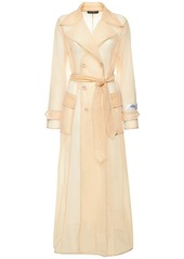 Dolce & Gabbana Tech Marquisette Belted Trench Coat